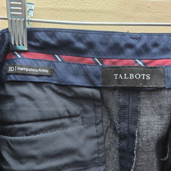 Talbots Straight Leg Hampshire Ankle Pants Pockets Classic Office Blue Size 10 - Picture 4 of 6